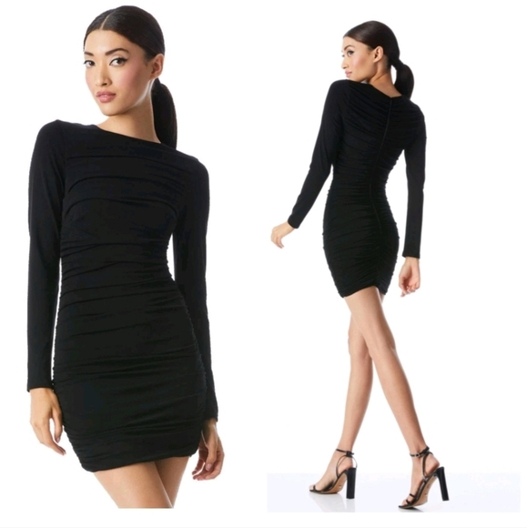 alice + olivia katherina ruched fitted dress Size 6 - Picture 1 of 16